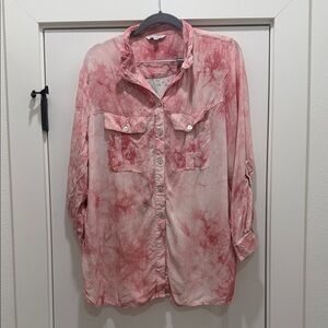John mark small Pink Tie-Dye Button-Up Shirt